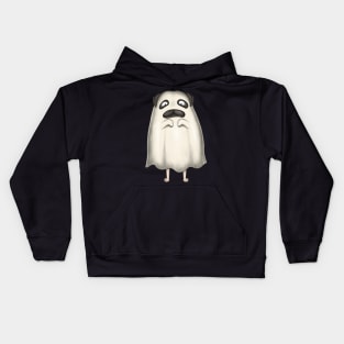 Cute Pug In Ghost Costume Kids Hoodie